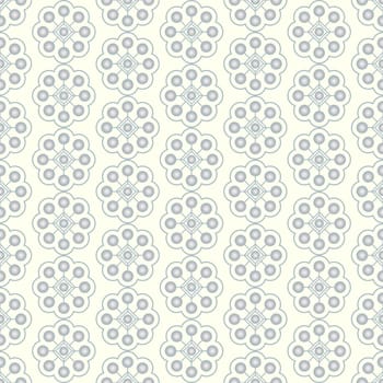 Silver sweet bloom and rectangle and line pattern on pastel background. Vintage flower style for cute or graphic design.