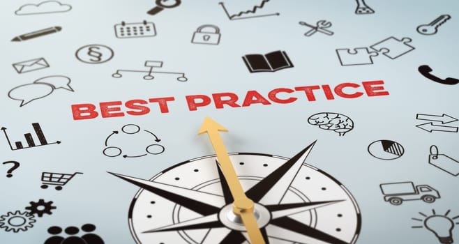A compass with text and icons - Best Practice