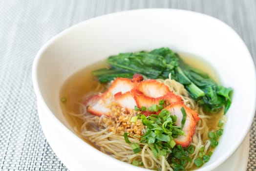 delicious BBQ Pork egg Noodle Thai Chinese Cuisine