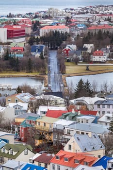 Aerial view of Reykjavik city, Capital of Iceland