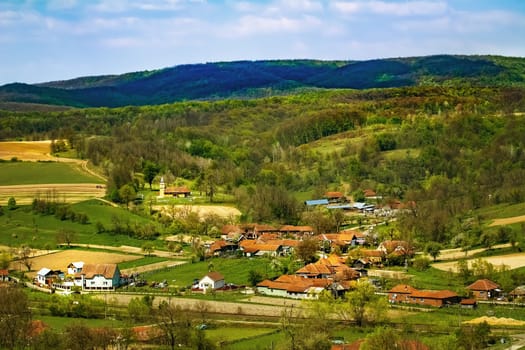 Settlement in the Carpathian mountains, Romania