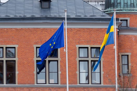 The Flag of the European Union and Sweden