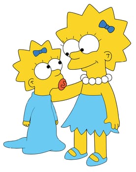 Lisa Simpson illustration cartoon sister maggie character