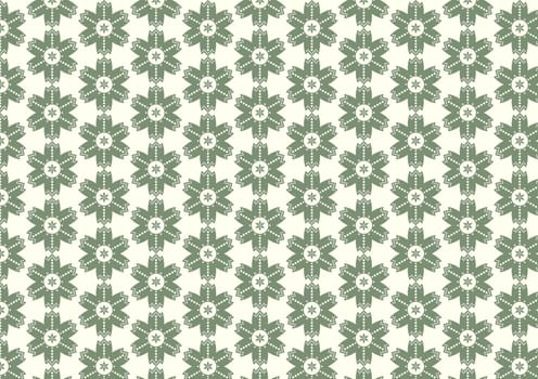 Two dark green sweet blossom and circle shape pattern on pastel background. Retro and vintage bloom pattern style for cute or classic design