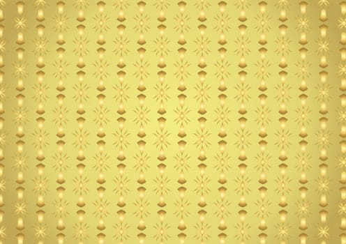 Gold Candlestick and tribal and fire shape on pastel background. Vintage and classic pattern style for retro design