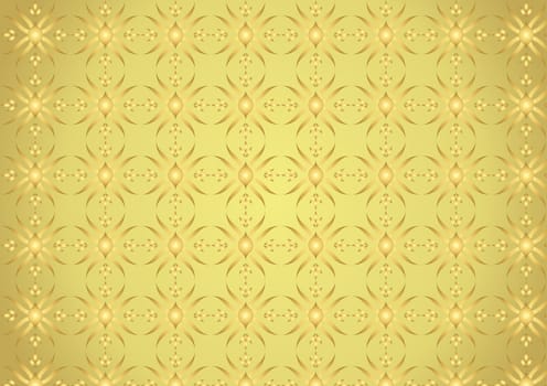 Gold modern and sweet blossom and rhomboid and circle pattern on pastel background. Vintage and modern bloom pattern style for classic and retro design