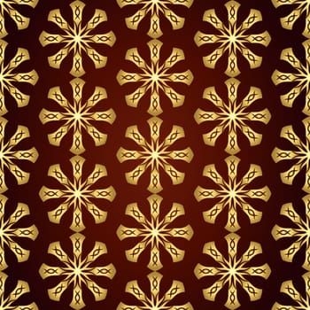 Gold Roots design or tribal shape pattern on pastel background. Vintage and classic roots pattern for old design