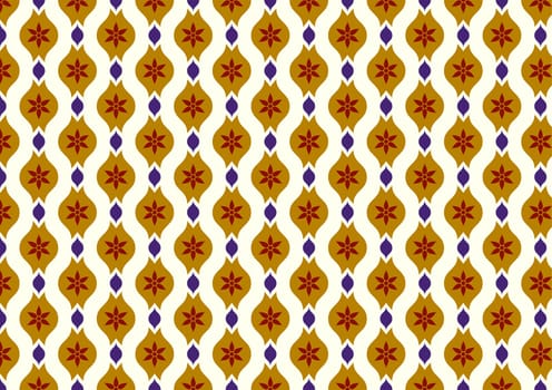 Dark yellow vintage blossom and leaves and lobe pattern on light yellow background. Classic bloom seamless pattern style for old design or ancient work