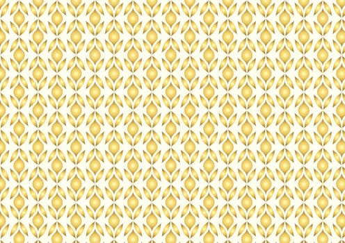 Gold Leaves and blossom pattern on light yellow background. Abstract or modern bloom seamless pattern style for classic or modern design