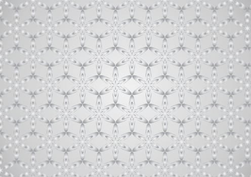 Silver graphic flower in modern shape pattern on pastel background. Sweet and classic pattern style for vintage or cute design