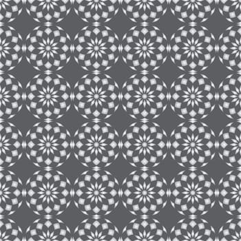 Silver Abstract blossom in ball shape and rhomboid pattern on pastel background. Modern and sweet bloom pattern style for design