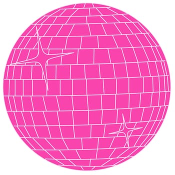 pink disco ball party glowing illumination sphere illustration round