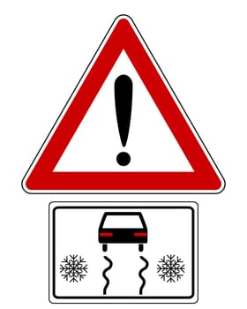 Traffic sign with car