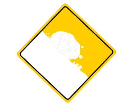 Verkehrsschild mit Schneelawine