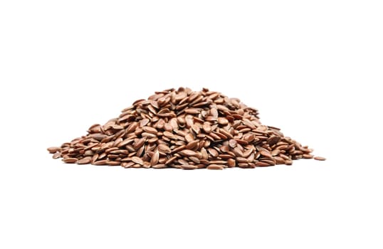 Linseed on white background