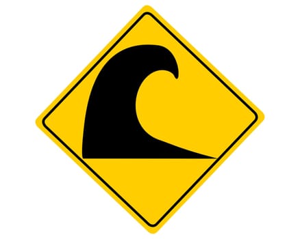 Verkehrsschild Achtung Tsunami