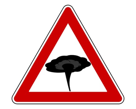 Verkehrsschild mit Tornado