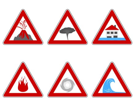 Verkehrsschilder Naturkatastrophen
