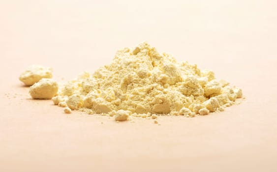 Lupin flour on brown background