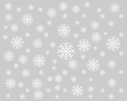 Gray background with snowflakes