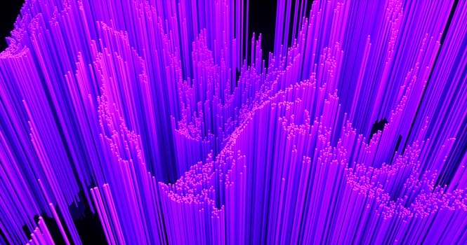 Abstract big data background wallpaper design. Motion pattern texture with shine colorful lines and cubes. Modern light shiny backdrop. 3D render