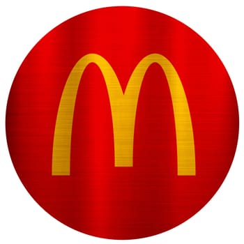 fast food mcdonalds golden arches metallic illustration round