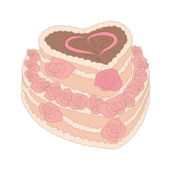 A chokolate cake for birthday vector illustration