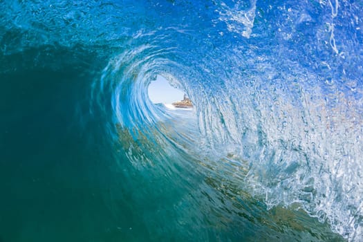 Wave inside out hollow crashing blue water swimming water photo
