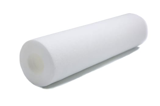 Fresh new water filter on white background