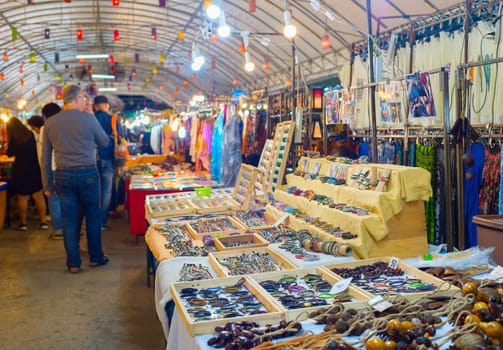 People at Thailand night market. Chiang Mai, Thailand