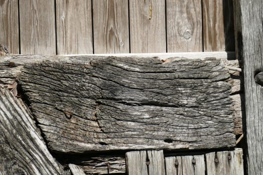 Gray timber beam at a wooden door, Bremen, Germany, Europe