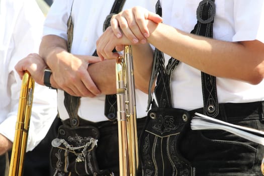 Detail of a brass band