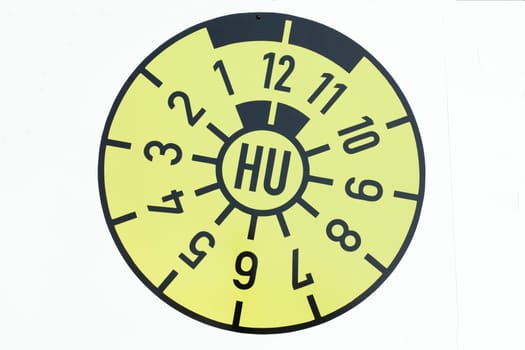 Greenish yellow TÜV sticker