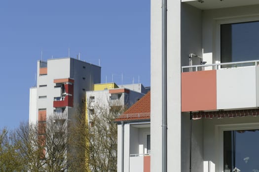 Residential house, skyscraper, balconies, Vahr, Bremen