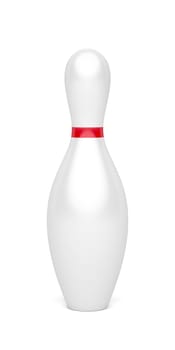 Ten-pin bowling pin on white background