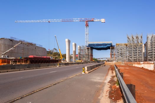 Industrial construction new road highway junction inter change projects  heavy earthworks.