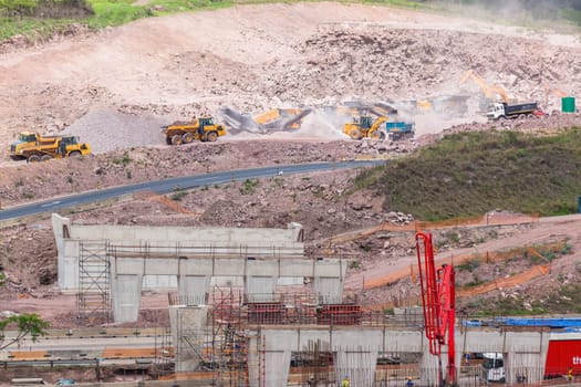 Industrial construction new road highway junction inter change projects  heavy earthworks.