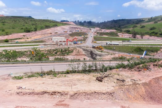 Industrial construction new road highway junction inter change projects  heavy earthworks.