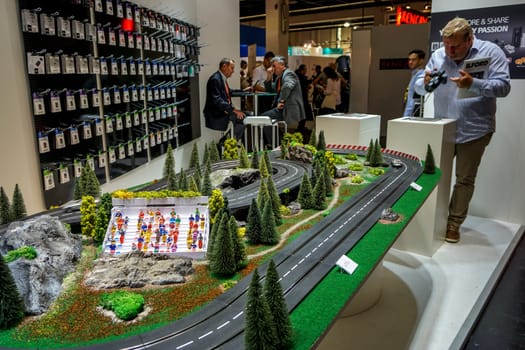 COLOGNE, GERMANY - SEPTEMBER 21, 2016: Photokina Exhibition interior. The Photokina is the world's largest trade fair for the photographic and imaging industries.
