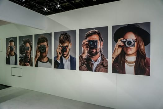 COLOGNE, GERMANY - SEPTEMBER 21, 2016: Photokina Exhibition interior. The Photokina is the world's largest trade fair for the photographic and imaging industries.