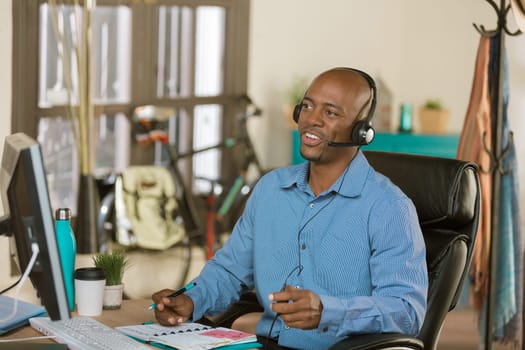 Handsome professional man on a call