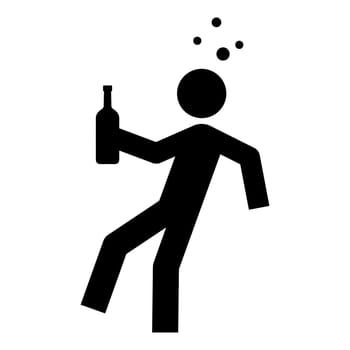 drunk silhouette person bottle alcoholic illustration