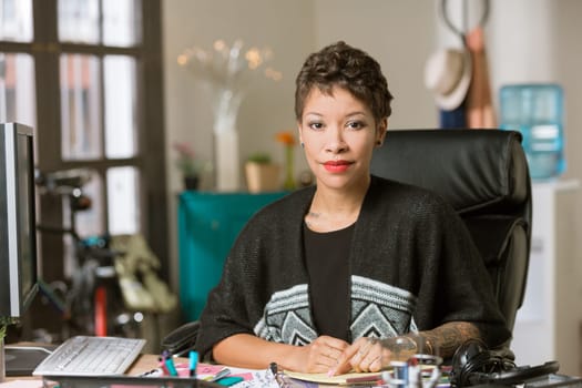 Stylish professional woman in her office