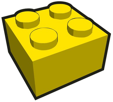 block toy build plastic cube piece illustration yellow