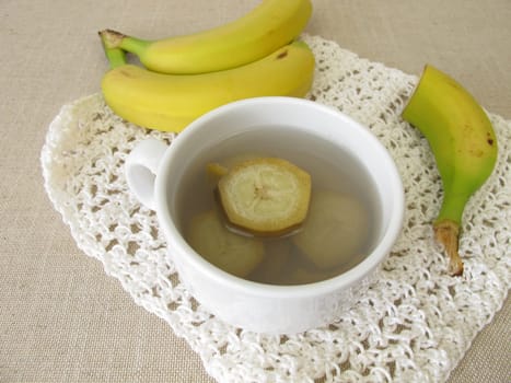 Banana peel tea, tea from organic bananas and banana peel
