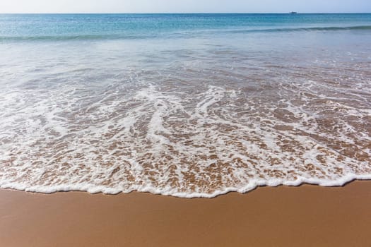 Beach sands wave water wash ocean horizon landscape