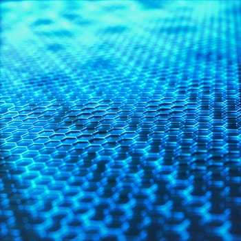 Conceptual abstract background image with graphene structural pattern. 3D illustration.