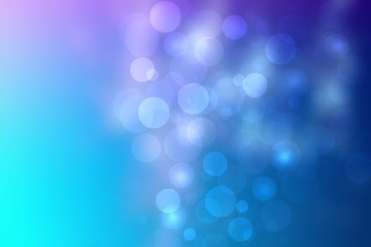 Abstract gradient blue turquoise shiny blurred background texture with circular bokeh lights. Beautiful backdrop. Space for design.