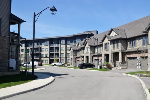 A new beautiful subdivision on the lake Ontario in Hamilton Canada.in the spring of 2019 in nice sunshine.
