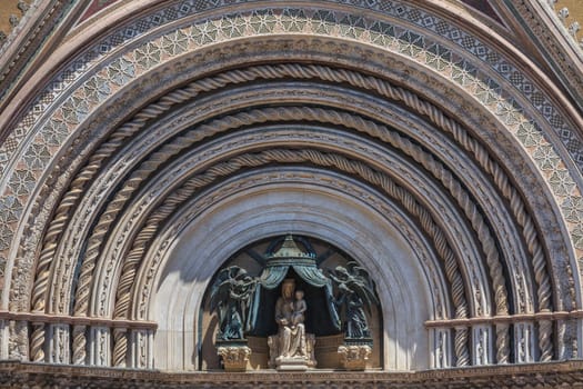 detail of the Cathedral of Orvieto. Umbria, Italy.
